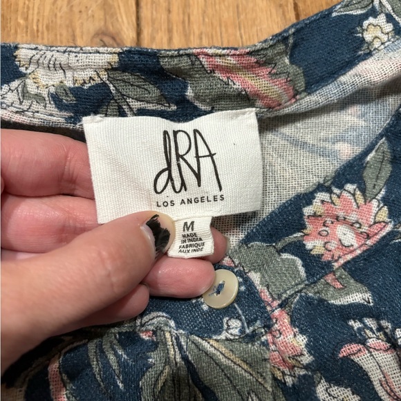 Anthropologie | Women's dRA Blue Floral Pattern Long Sleeve Jumpsuit size medium - Picture 5 of 6